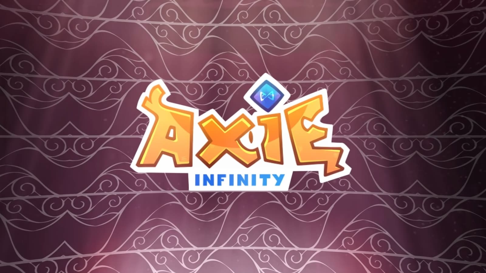The logo of 'Axie Infinity', featuring stylized text and a shiny gem