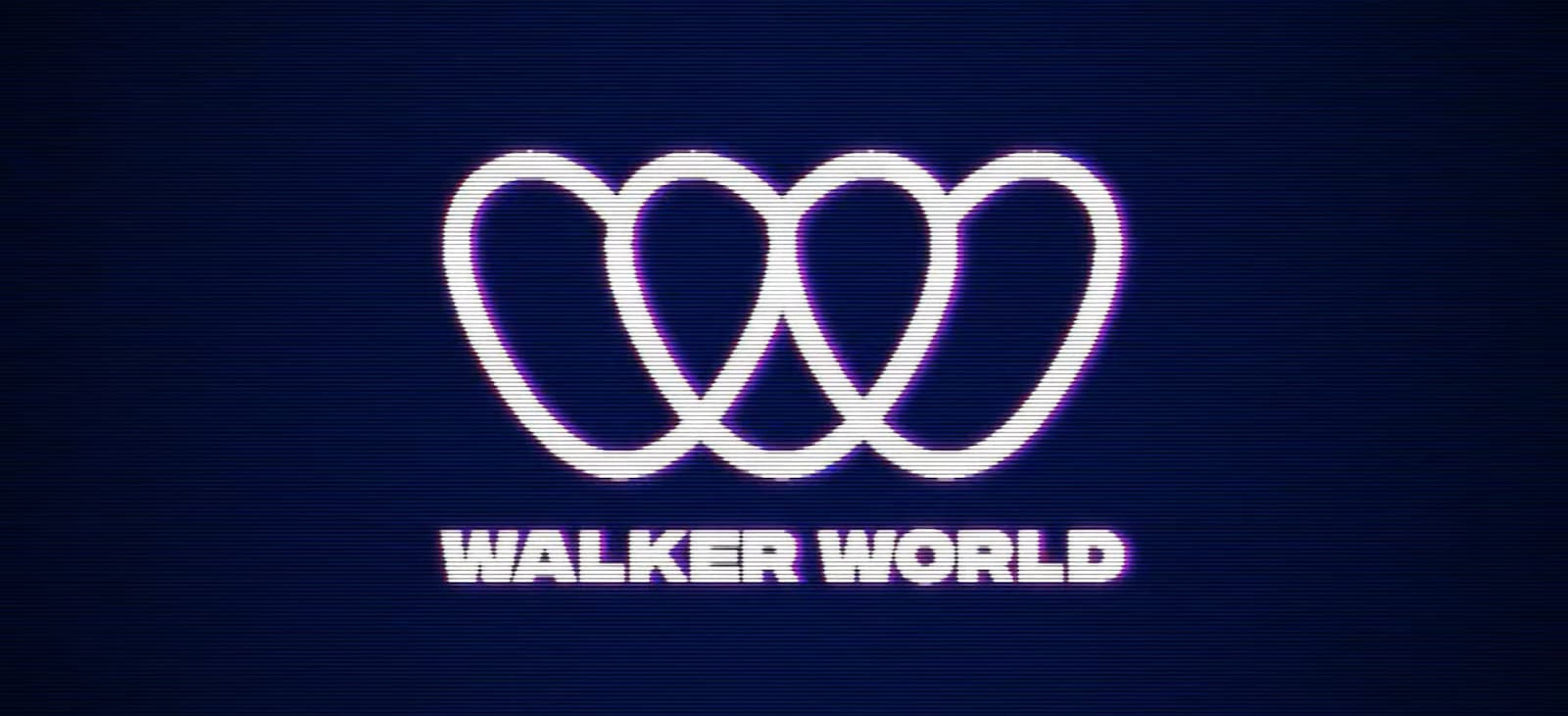 A neon sign logo for "Walker World" set against a dark background