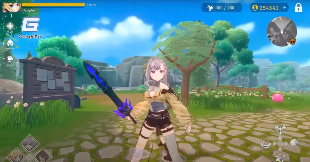 One of the game characters with a sword in his hands