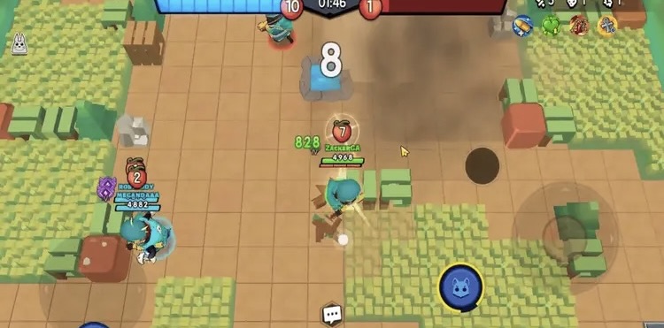 Playing field with a character in the game Revoland